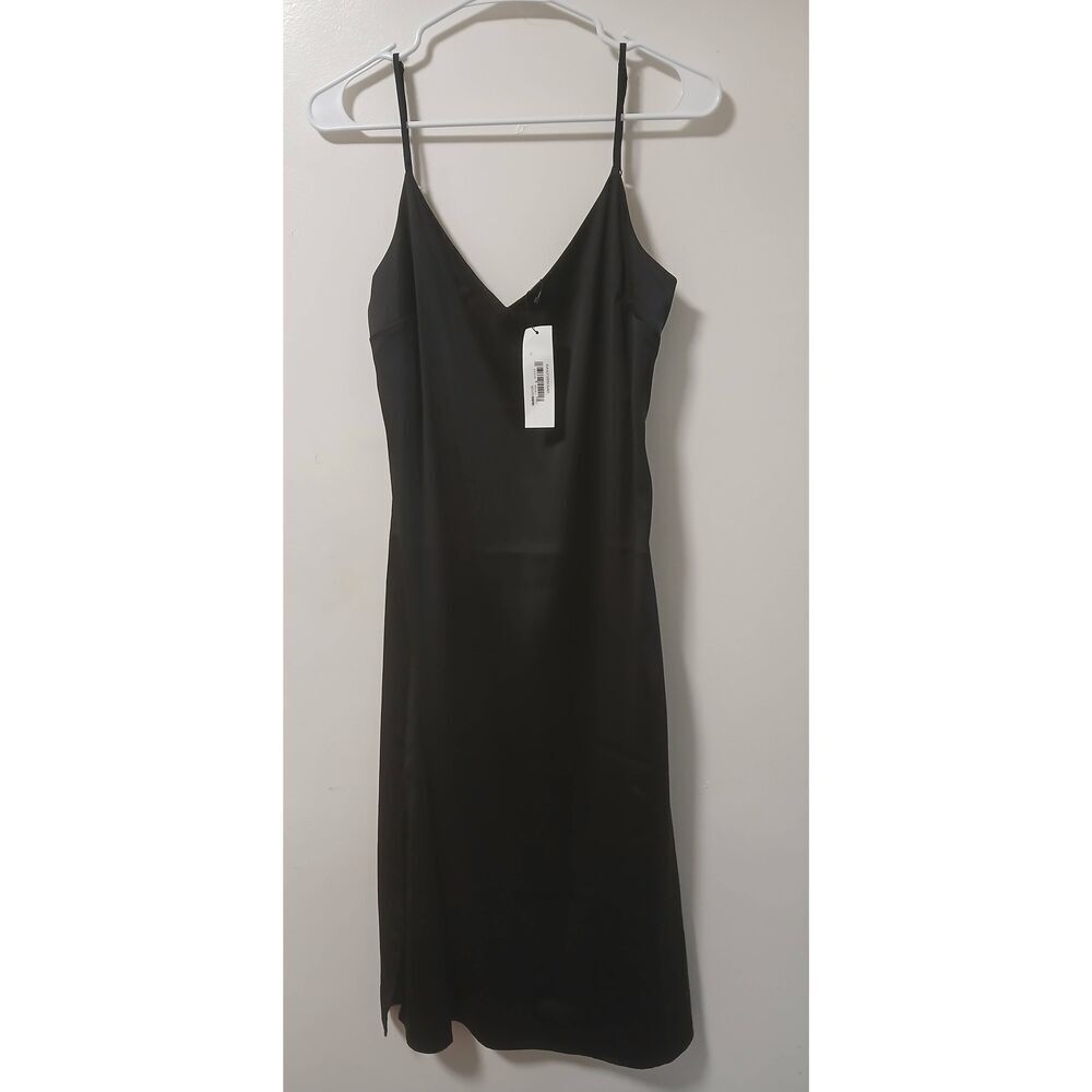 The drop womens small black Long midi ana slip dress romantic split Lightweight